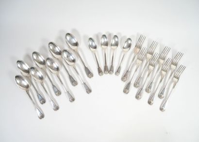 Part of a Minerve hallmarked silver menagère...