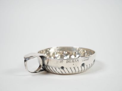 Silver wine stein with gadrooned decoration,...