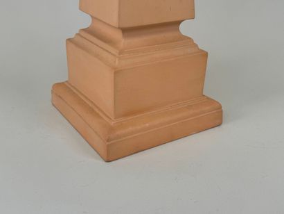 ACANTO, 20th century.
Large terracotta obelisk.
H....