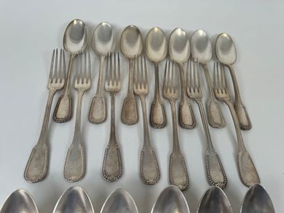 Two silver-plated menagère parts, pearl and...