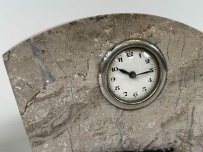 Small marble mantel set including clock and...