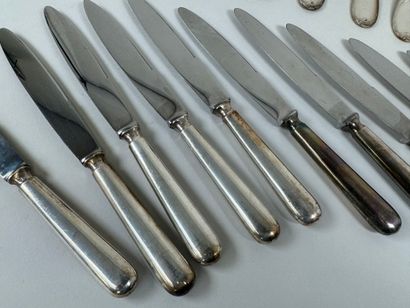 Part of a silver-plated menagère decorated...