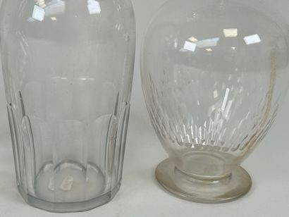Set of four crystal and glass decanters.
Late...