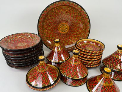 SAFI CHAKIR.
Part of a ceramic tagine service...
