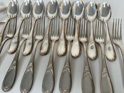 Part of a silver-plated menagère decorated...
