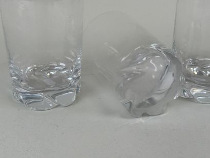 DAUM France.
Set of four crystal whisky glasses.
H....