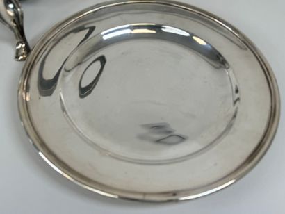 Silver-plated metal teapot holder decorated...