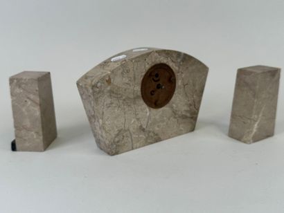 Small marble mantel set including clock and...