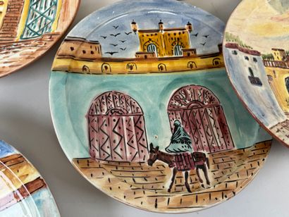 SOFITEL MOGADOR.
Series of eight large polychrome...