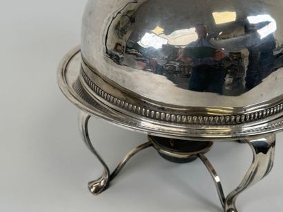 Silver-plated metal teapot holder decorated...
