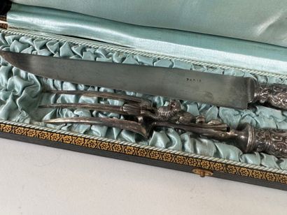Cutting utensil in filled silver and metal,...