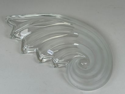 Large, lightly frosted glass bowl decorated...