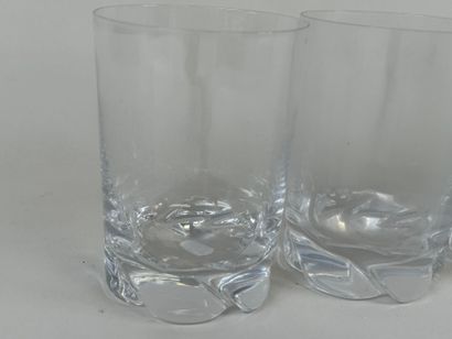 DAUM France.
Set of four crystal whisky glasses.
H....