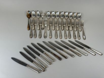 Part of a silver-plated menagère decorated...