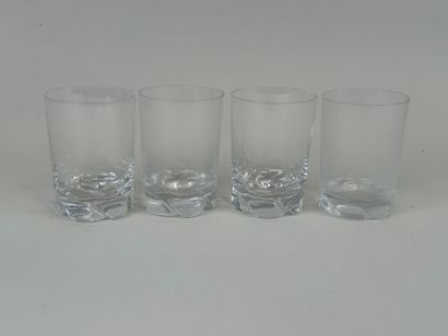 DAUM France.
Set of four crystal whisky glasses.
H....