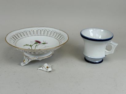 Large porcelain breakfast cup decorated with...