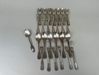 Two silver-plated menagère parts, pearl and...