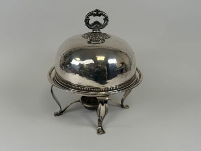 Silver-plated metal teapot holder decorated...