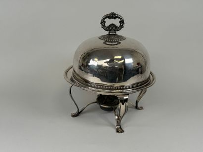 Silver-plated metal teapot holder decorated...