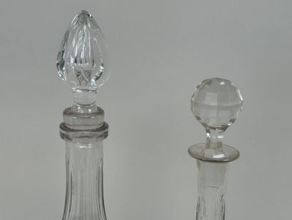 Set of four crystal and glass decanters.
Late...