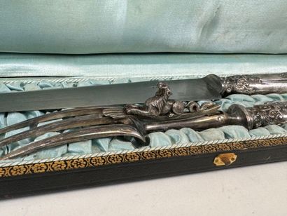 Cutting utensil in filled silver and metal,...