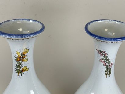 HENRIOT QUIMPER, R.B.
Important pair of polychrome...