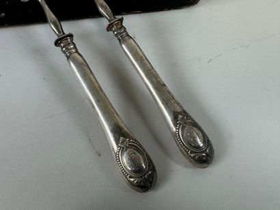 Set of twelve silver and silver-plated oyster...