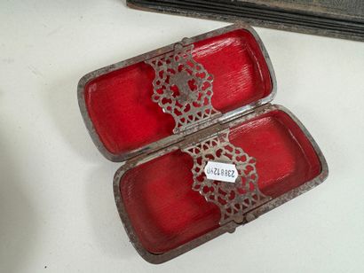 Set of two small bags, a case and two leather...