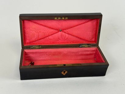 Small rectangular box in blackened wood and...