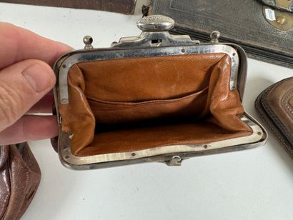 Set of two small bags, a case and two leather...