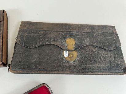 Set of two small bags, a case and two leather...