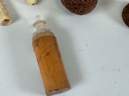 Lot of display items including corozo eggs...