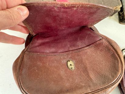 Set of two small bags, a case and two leather...