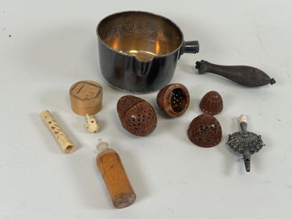 Lot of display items including corozo eggs...