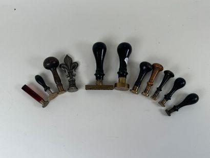 Collection of eleven turned wood and metal...