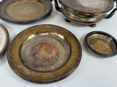 Silver-plated lot including a two-socket...