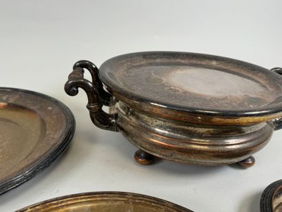 Silver-plated lot including a two-socket...