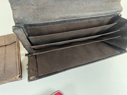 Set of two small bags, a case and two leather...
