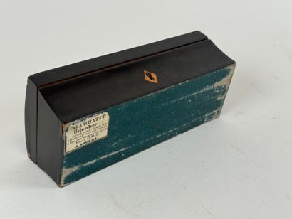Small rectangular box in blackened wood and...