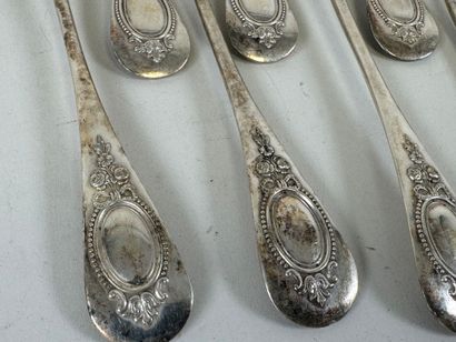 CAILLAR BAYARD.
Set of six silver-plated...