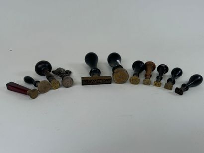 Collection of eleven turned wood and metal...