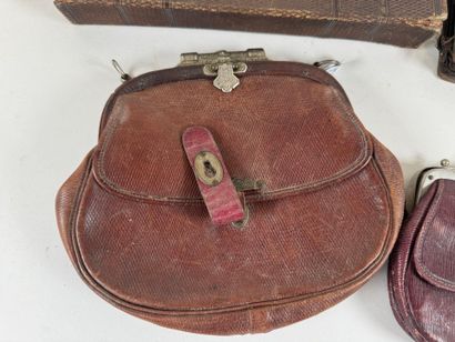 Set of two small bags, a case and two leather...