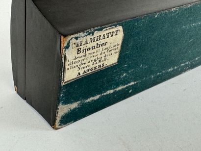 Small rectangular box in blackened wood and...