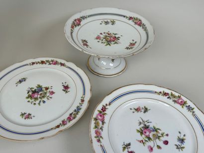 Part of a polychrome porcelain dessert service...