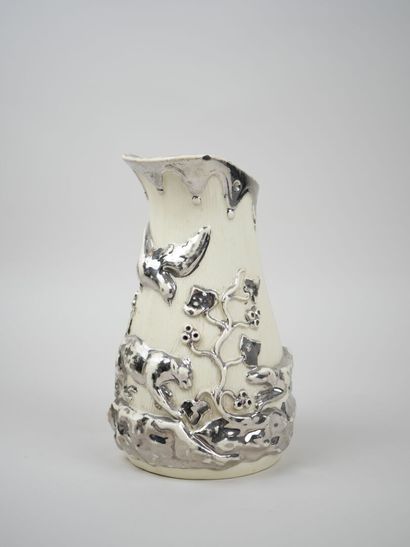 LANGEAIS, 19th century.
Set of two fine earthenware...