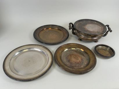 Silver-plated lot including a two-socket...