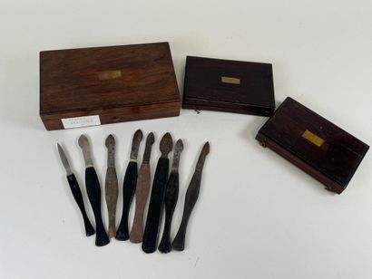 Three mahogany compass boxes.
4.5 x 21 x...