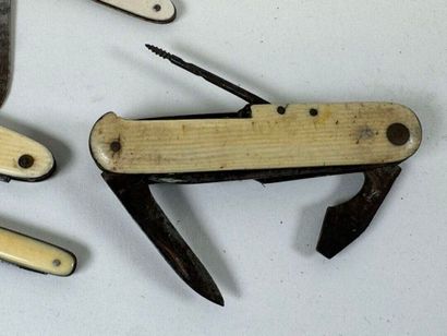 Small collection of synthetic ivory plate...