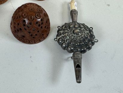 Lot of display items including corozo eggs...