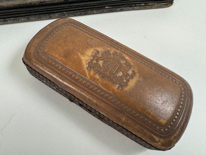 Set of two small bags, a case and two leather...